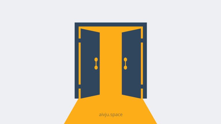 Icon of the "open-door" effect which can be added to the virtual tour in orange and blue color