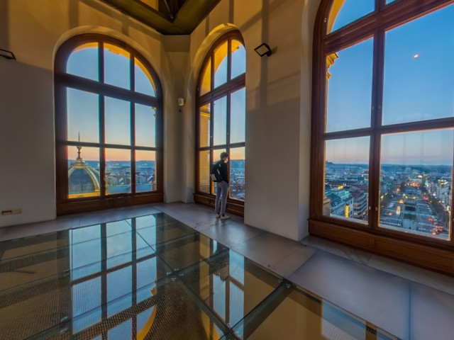 a 360° photo of a cupola of National muzeum in Prague