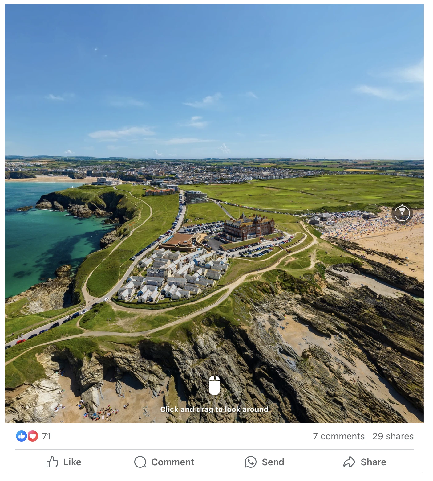 a 360° photo of a hospitality resort in Scotland