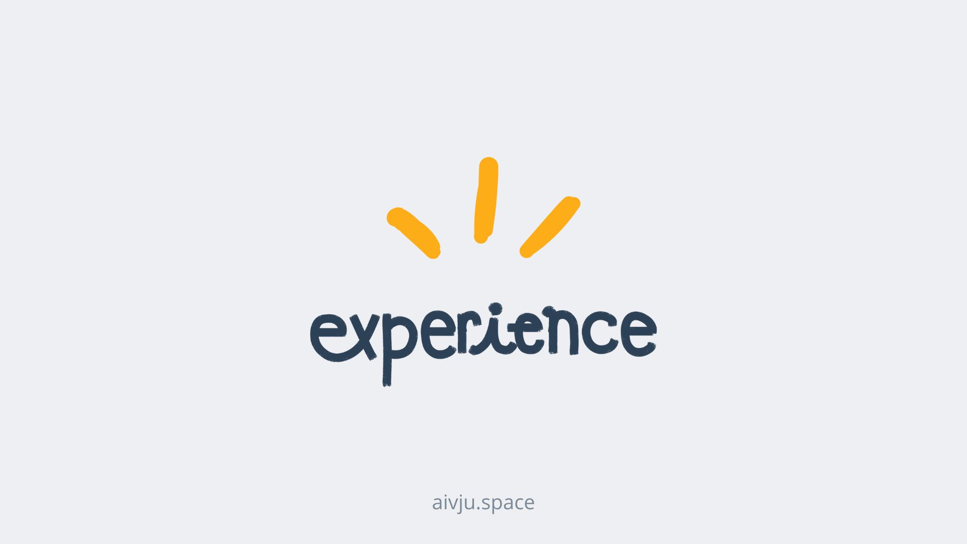 thumbnail with glowing word experience on grey background